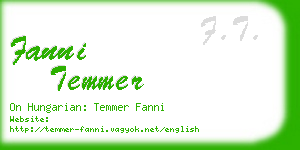 fanni temmer business card